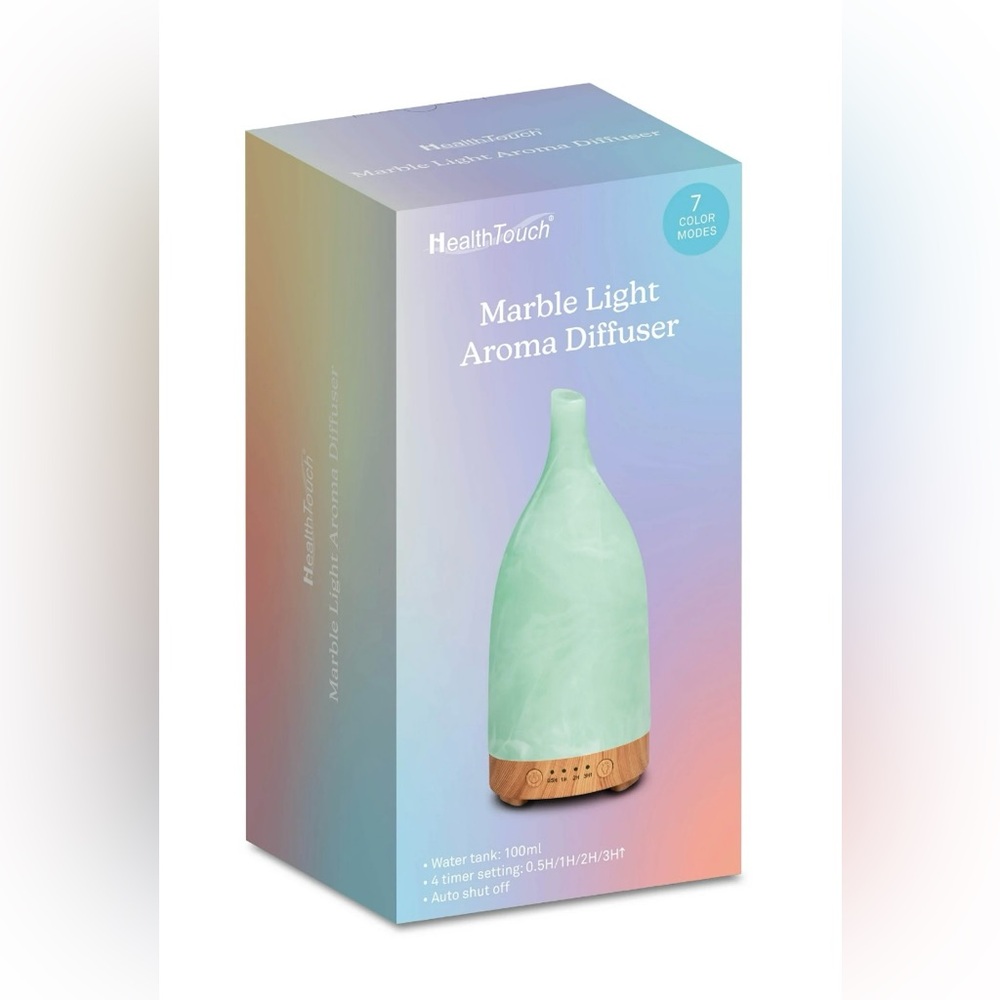 Health Touch Marble Light Aroma Diffuser Humidifier 7 Changing Lights NEW IN BOX